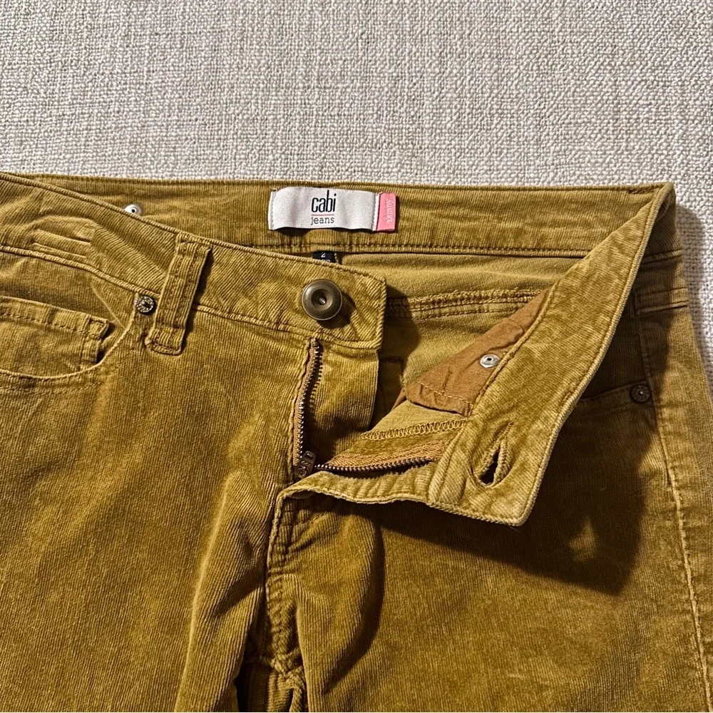 CABI #3197 Skinny Cord Umber Mustard Brown Corduroy Pants Jeans Stretch Womens 2 - Picture 6 of 16